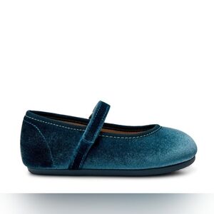 ten Little Velvet Sapphire Blue Ballet Flats